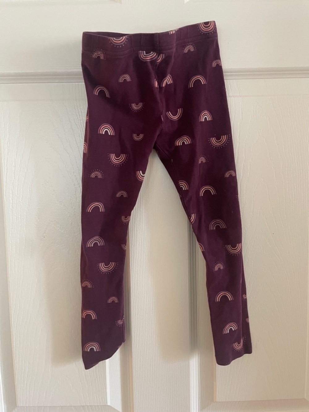 George Girls' Burgundy Rainbow Print Leggings - XS 4-5T